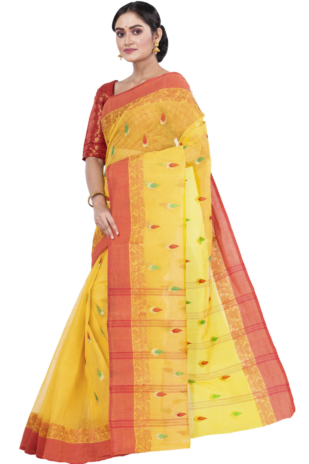 Yellow Pure Cotton Dip_Embro Tant Embroidery (659)